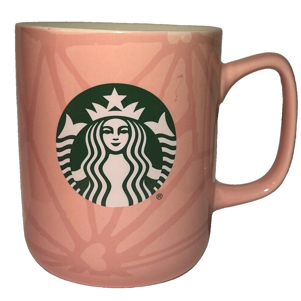 Starbucks Valentine's Day coffee/mug 2021 light Pink featuring the green mermaid